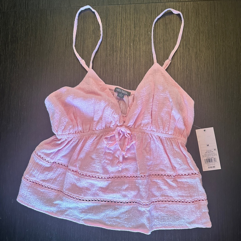 Wild Fable Pink Camisole with Lace Trim